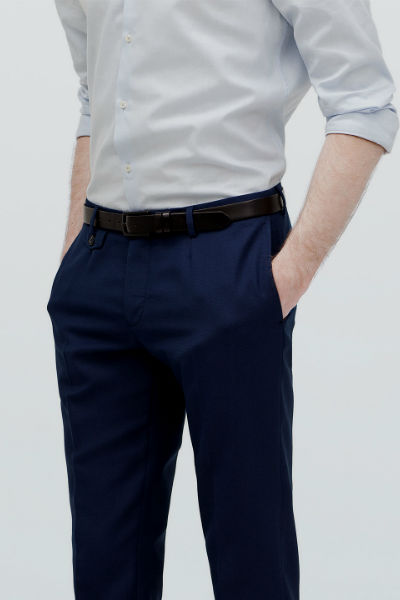 calça social azul royal masculina