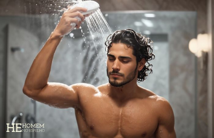 Homem No Espelho - banho masculino - como lavar corpo, rosto e cabelo