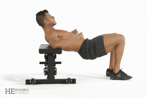 Exercício para glúteos - musculação - elevação de quadril no banco