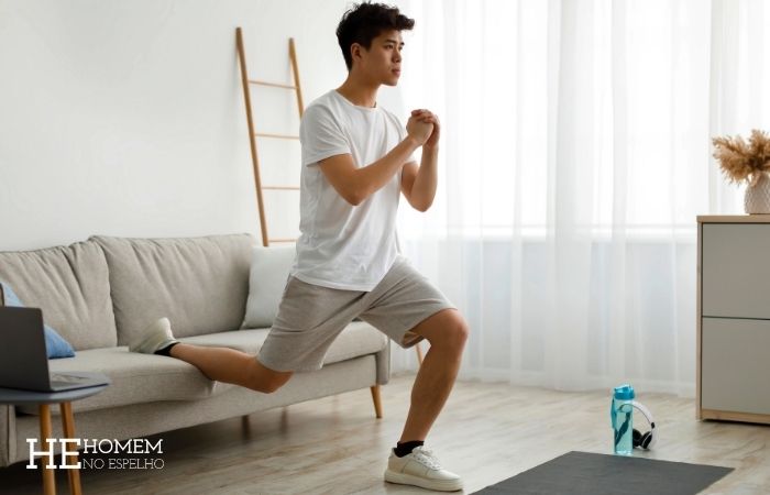 Homem No Espelho - Quais exercícios fazer em casa - treino em casa - Agachamento búlgaro