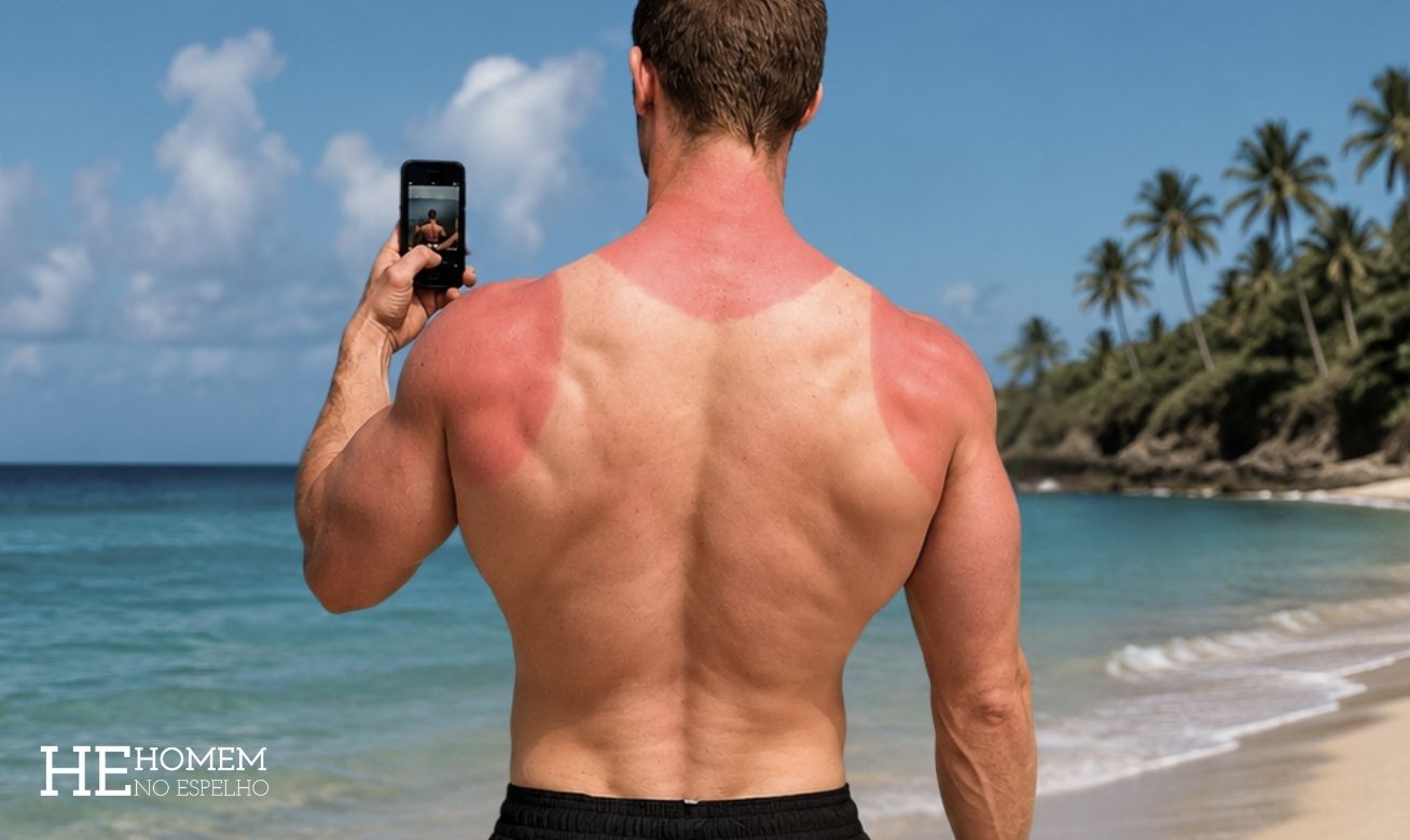 Homem No Espelho - A queimadura da praia não é o pior dano do sol na pele
