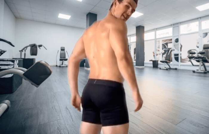 Homem No Espelho - Treino de exercícios dos músculos glúteos